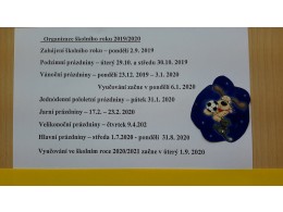 Organizace školního roku 2019/2020
