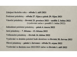 Přehled prázdnin